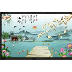 Tranh lụa 3D UV phủ Bóng