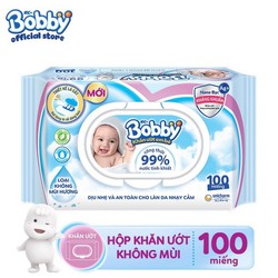 Khăn ướt Bobby Nano Bạc kháng khuẩn không mùi 100 chăm sóc làn da nhạy cảm của bé