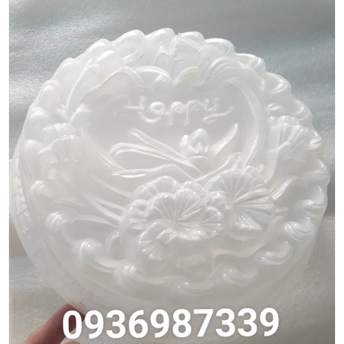 Khuôn rau câu hoa đep có chữ Happy độc đáo 25 cm