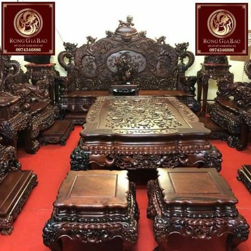Bàn ghế Rồng đỉnh gỗ cẩm lai vip bộ 12 món kích thước đoản 2m6.giá cực sốc khi liên hệ hôm nay