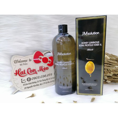 NƯỚC HOA HỒNG JM SOLUTION HONEY MÀU ĐEN 600ML