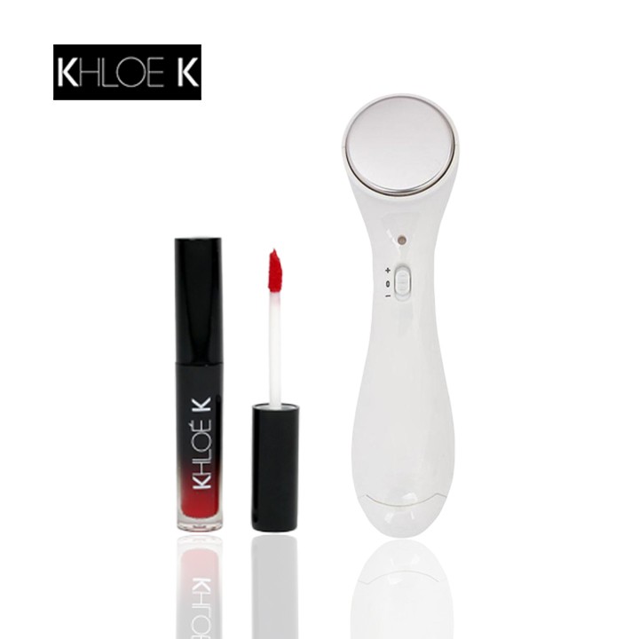 Hình ảnh Son Kem Đỏ Cam Khloe K Và Máy Matxa Ion Mini Cầm Tay