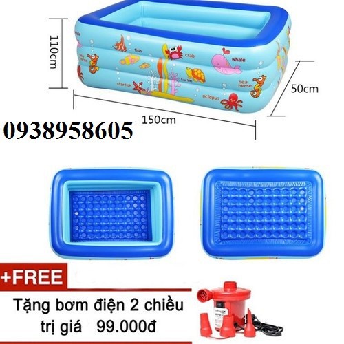 bể bơi 1m5 - bể bơi phao 3 tầng 1m5