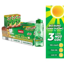 Mua 01 Thùng 30 hộp Nestlé MILO Uống Liền Bữa Sáng -  10 lốc x 3 hộp x 195ml, Tặng  01 bình nước năng động