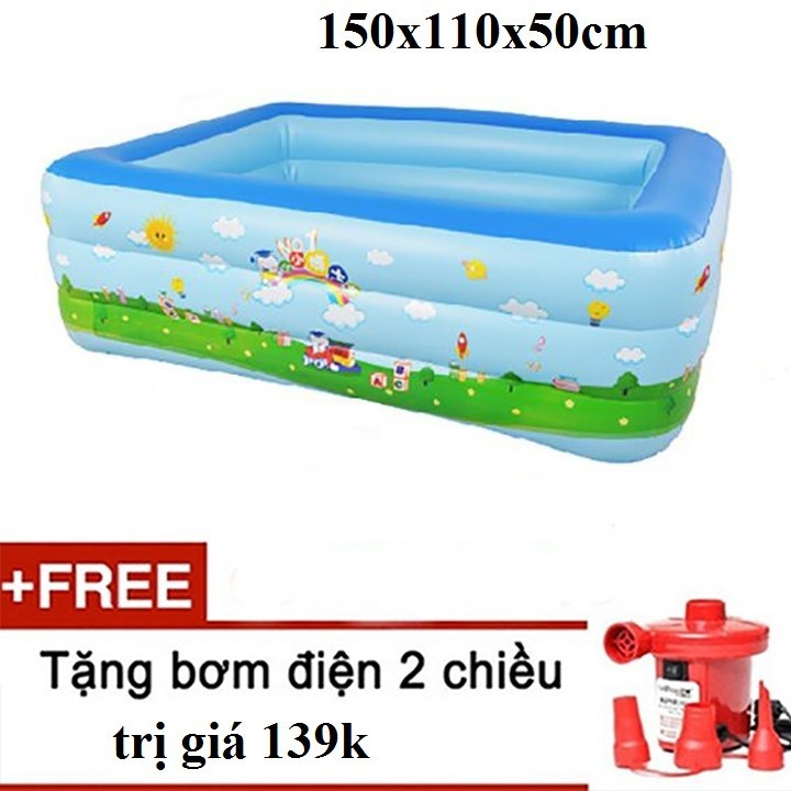 bể bơi 1m5 - bể bơi phao 3 tầng 1m5