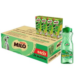 Mua 01 Thùng 48 hộp Nestlé MILO ít đường - 12 lốc x 4 hộp x 180ml, Tặng bình nước Milo năng động