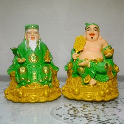 Bộ tượng hai ông Thần Tài Thổ Địa chéo chân nhiều cỡ (6inch,7inch,8inch,10inch)