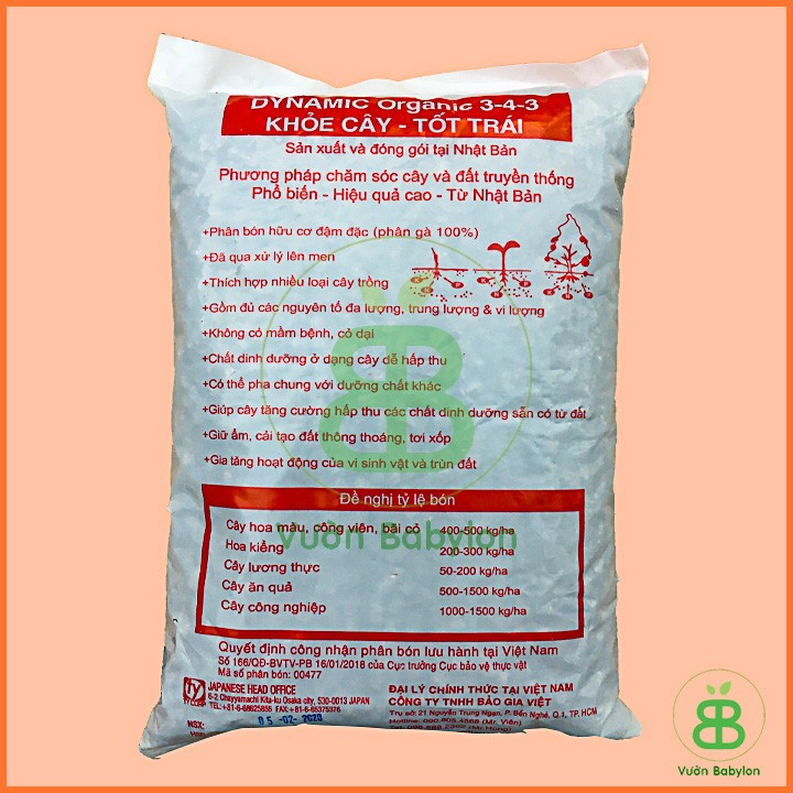 Phân hữu cơ Dynamic 3-4-3