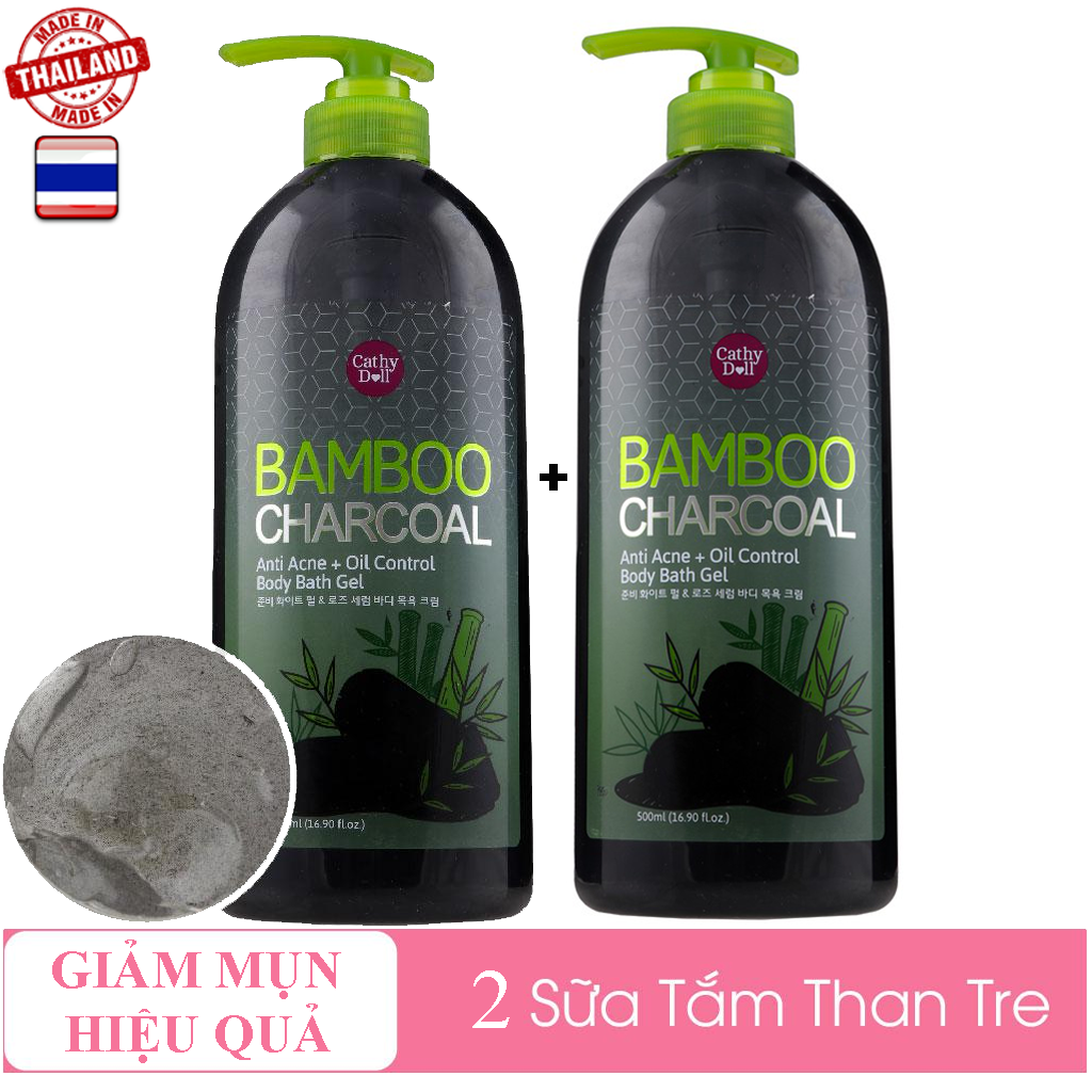 Combo 2 Chai Sữa Tắm Than Tre Hoạt Tính loại bỏ Mụn Lưng BAMBOOCHARCOAL 500ml/chai Combo 2 Chai Sữa Tắm Than Tre Hoạt Tính loại bỏ Mụn Lưng BAMBOOCHARCOAL 500ml/chai