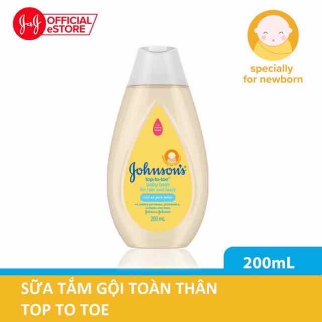 Dầu tắm gội toàn thân Johnsons Baby Top To Toe 200ml ( hàng công ty chính hãng)