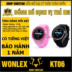 Đồng hồ định vị trẻ em Wonlex KT06 – CHÍNH HÃNG – Kháng nước IP67 – Định vị Wifi/Lbs/Gps/Apgs – Tiếng Việt – Bảo hành 1 năm