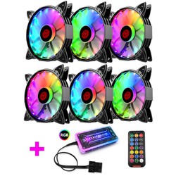 BỘ 6 Fan Case Coolmoon V1 LED RGB DIGITAL 16 TRIỆU MÀU, 366 HIỆU ỨNG ( KÈM BỘ HUB CÓ LED RGB, ỐC VÀ REMOTE ) – BỘ 6 Fan Case Coolmoon V1