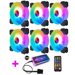 Bộ 6 Fan RGB Coolmoon Y1 (Hub Có Led RGB) – Quạt Tản Nhiệt Máy Tính – Bộ 6 Fan RGB Coolmoon Y1