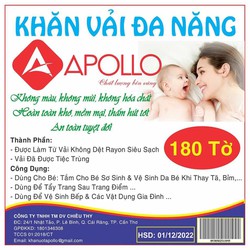 4 Bịch Khăn Vải Tiệt Trùng, Bản To Thấm Hút Đă Năng Apollo – 4 Khăn Vải Đa Năng