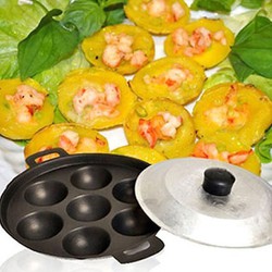 Chảo bánh khọt - khuôn bánh khọt có nắp