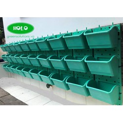 1m2 Vườn tường HOLO Xanh Lá Nhạt – Khung chậu trồng cây trồng rau trồng hoa trên tường (10 khung và 30 chậu) – HOLO_VT_GREEN