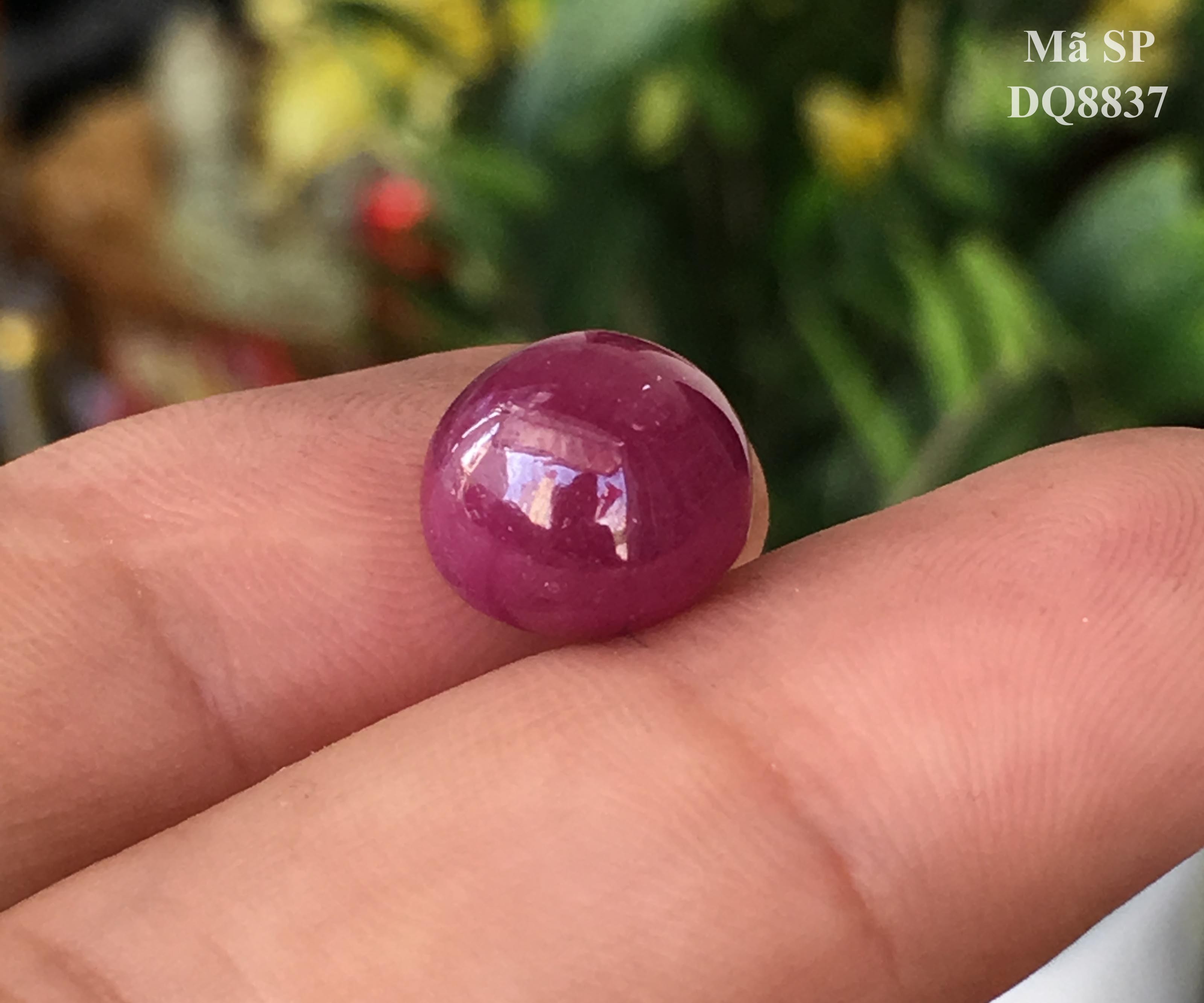 Hình ảnh Mặt Đá Ruby Tự Nhiên Mài Sống Đỏ Đậm Size 12,19ct Mặt Nhẫn Mặt Dây Chuyền