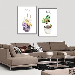 Tranh đẹp trang trí cây lá mộc mạc POST-29