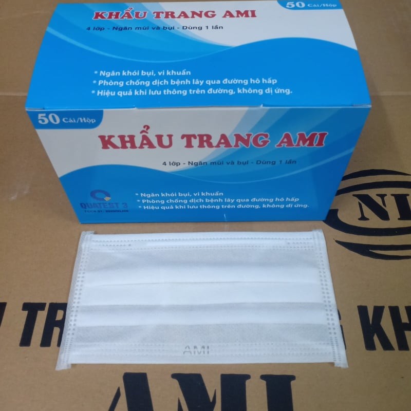 Khẩu trang y tế 4 lớp chuẩn hiệu AMI (Hộp 50 cái) – KT005-8