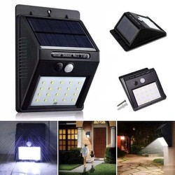 ( Miễn phí vận chuyển ) Đèn LED treo tường cảm biến hồng ngoại dùng năng lượng mặt trời 20 bóng LED – NLMT