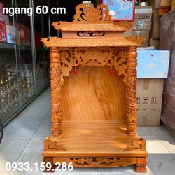 Bàn thờ thần tài ông địa gỗ căm xe ngang 60 cm