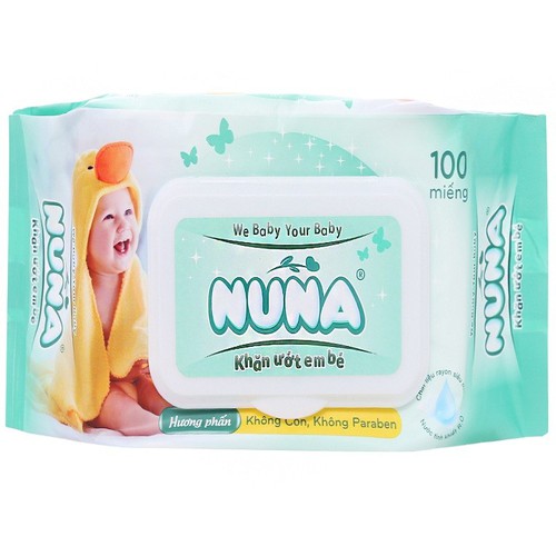 Khăn ướt em bé Nuna hương phấn gói 100 miếng