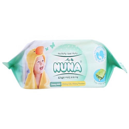 Khăn ướt em bé Nuna hương phấn gói 100 miếng