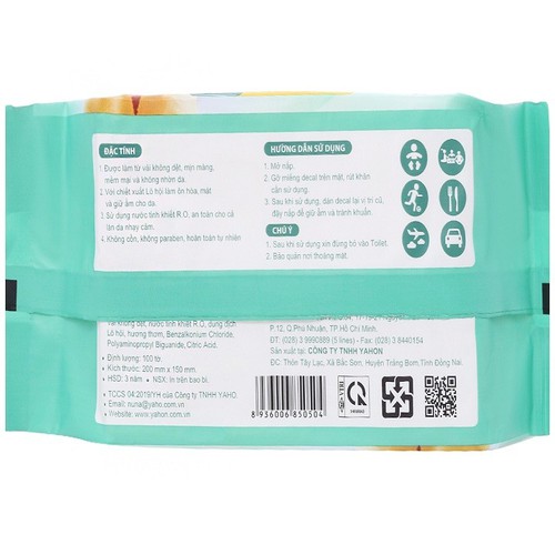 Khăn ướt em bé Nuna hương phấn gói 100 miếng