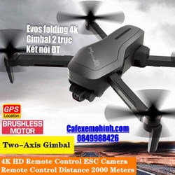 Combo Flycam evos folding 4k bản pro gimbal 2 trục có cảm biến đứng yên GPS bay 25 – evos folding pro tt