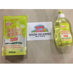 Combo NƯỚC RỬA BÌNH SỮA VÀ RAU QUẢ COMBI TỪ DẦU CỌ ( chai 300ml + túi 250 ml )