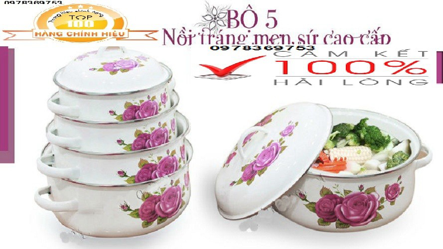 Hình ảnh Giảm giá kịch sàn sale 5 nồi tráng men hoa cao cấp Hình ảnh Giảm giá kịch sàn sale 5 nồi tráng men hoa cao cấp