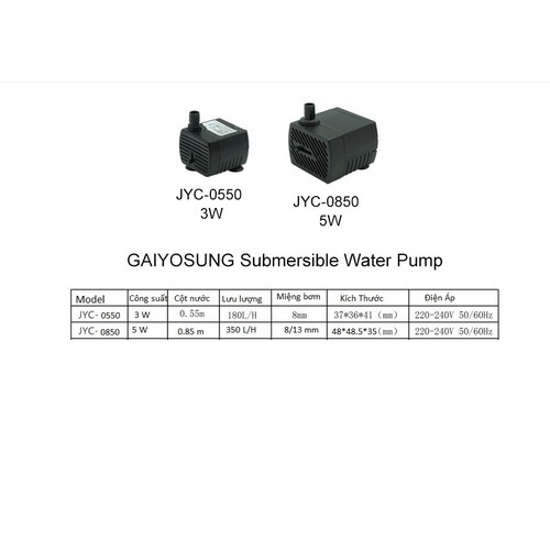 Máy bơm chìm mini 3W/5W cho bể cá , bể thủy sinh