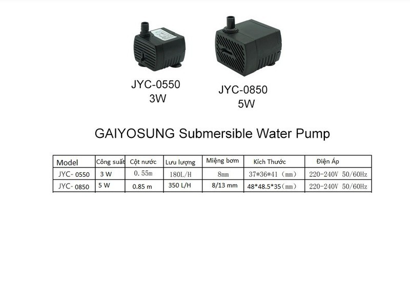 Máy bơm chìm mini 3W/5W cho bể cá , bể thủy sinh