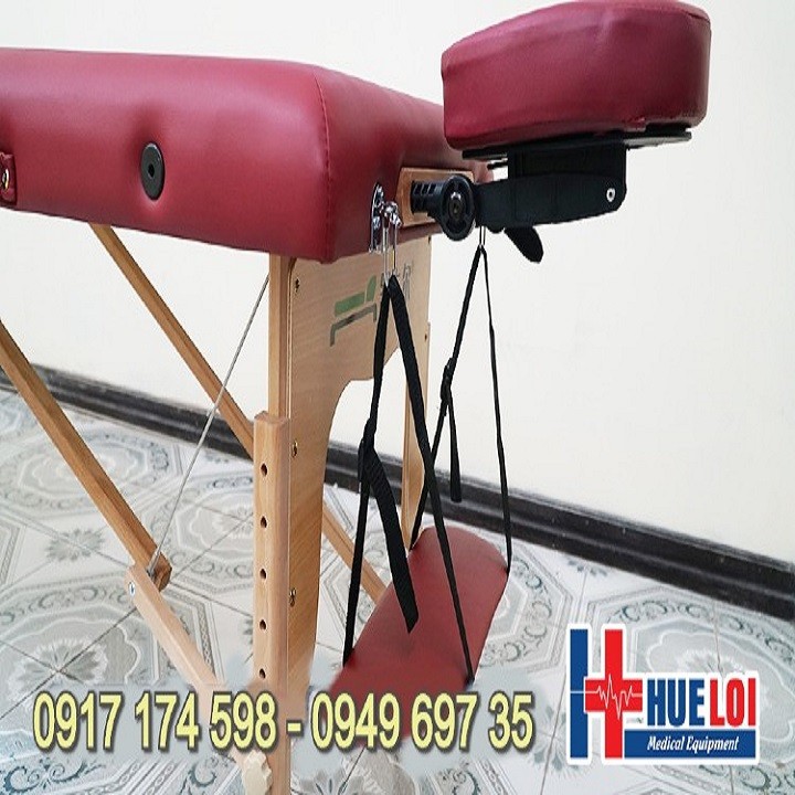 Giường spa chân gỗ gấp gọn hình valy