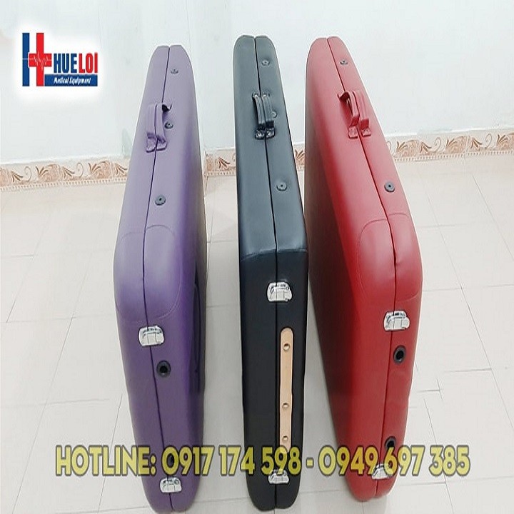 Giường spa chân gỗ gấp gọn hình valy