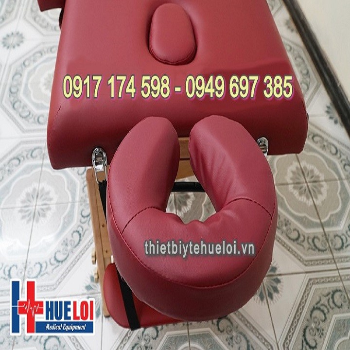 Giường spa chân gỗ gấp gọn hình valy