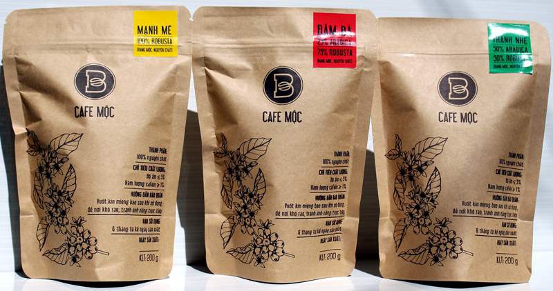 Cà phê Robusta 50% - Arabica 50% (Thanh Nhẹ)- Cafe rang xay nguyên chất, mộc 100%, thơm ngon, đậm đà, chuẩn vị, gói 200g