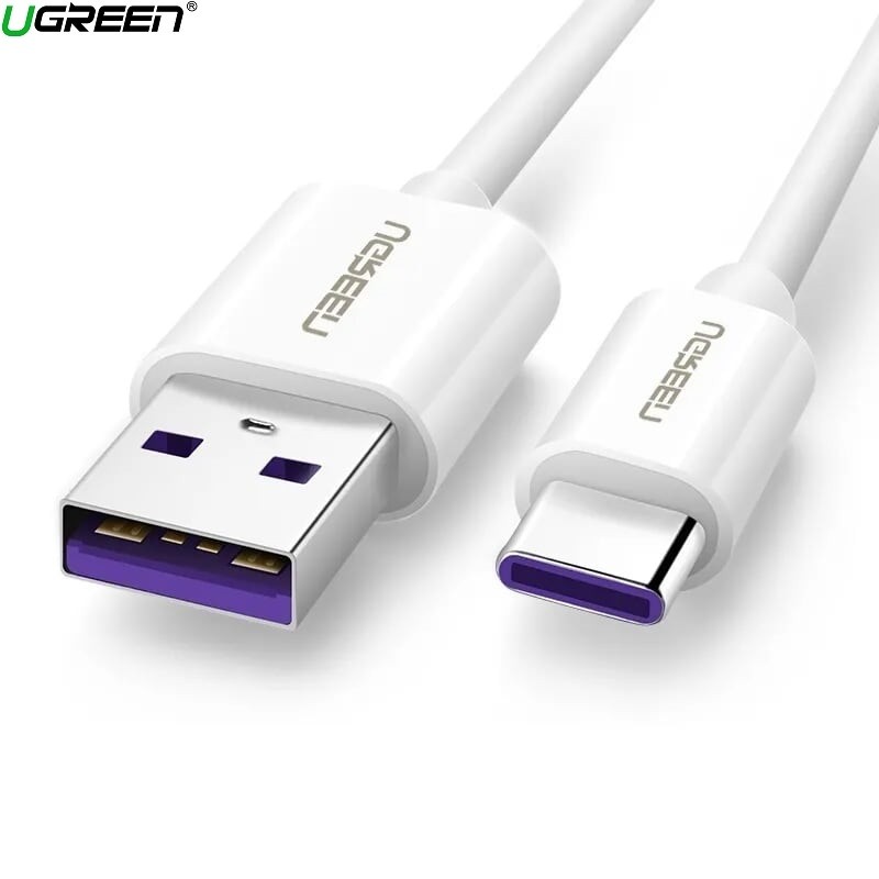 Hình ảnh Dây USB sang USB Type-C vỏ ABS Ugreen 40887 0.5M màu Trắng US253