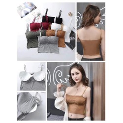ÁO CROPTOP NHÚN 2 DÂY CÓ MÚT NGỰC NHIỀU MÀU CO DÃN ĐẾN 80KG – AOC5M