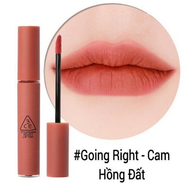 Hình ảnh Son Kem 3CE Velvet Lip Tint Going Right Cam Hồng Đất