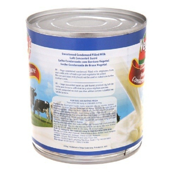 Sữa đặc có đường Vega lon 390g