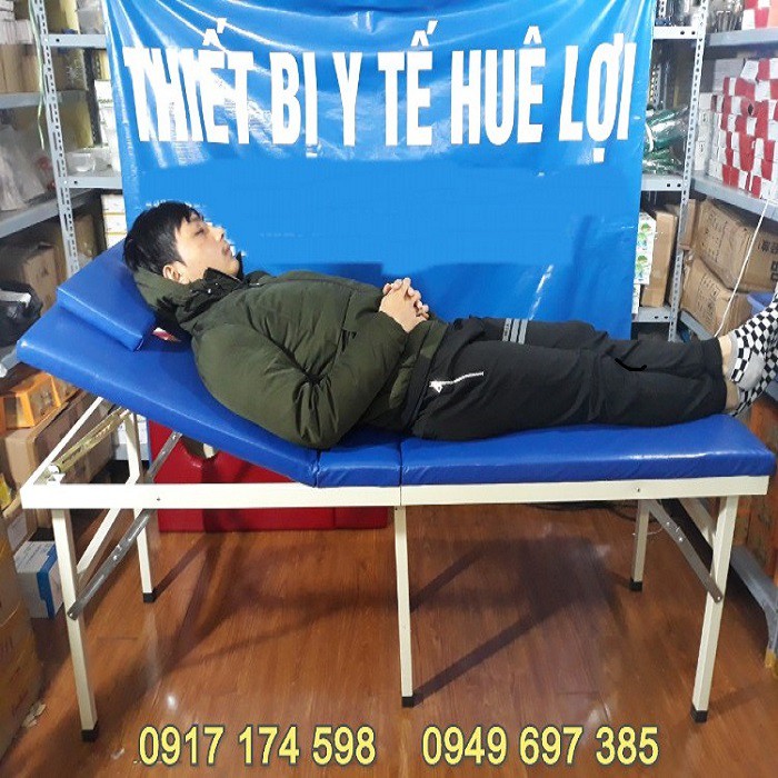 Giường massage di động nâng đầu có 6 chân chắc chắn M9