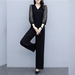 JUM CỔ V TAY PHỐI VOAN DÁNG DÀI. QC270684