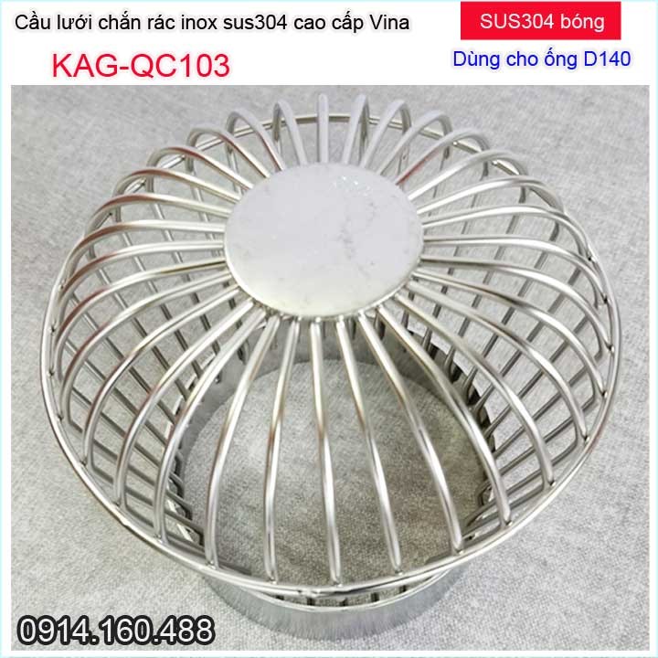 Hình ảnh Cầu lưới Inox 304 dày, cầu chắn rác sân thượng, cầu chặn rác thoát nước mưa D140 KAG-QC103