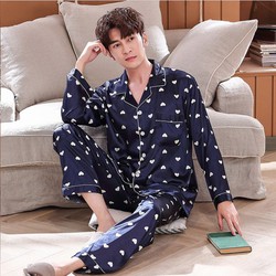 Đồ bộ mặc nhà pijama Nam phi bóng chấm trái tim nhỏ gắn kết yêu thương-88216 Đồ bộ mặc nhà pijama Nam phi bóng chấm trái tim nhỏ gắn kết yêu thương-88216