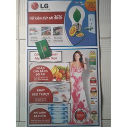 Tem dán tủ lạnh LG tặng kèm keo dán