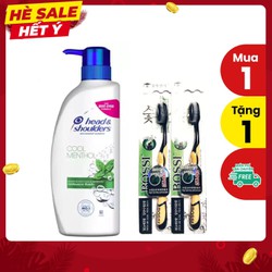 Tặng 2 bàn chải than hoạt tính Dầu gội bạc hà Head Shoulders Thái Lan 450ml