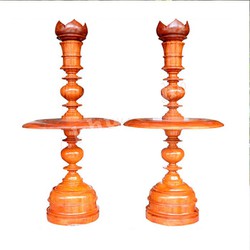 Cặp chân đèn cầy gỗ gỏ