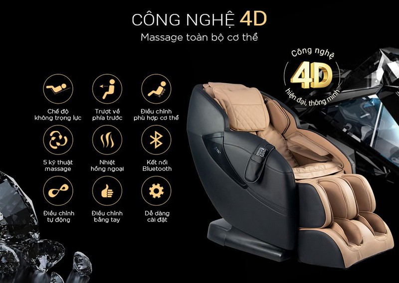Ghế Massage 4D Black Diamond MK-5600