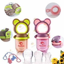 Túi Nhai ăn dặm cho bé 3-6-9m, kẹp xích (tặng thìa)
